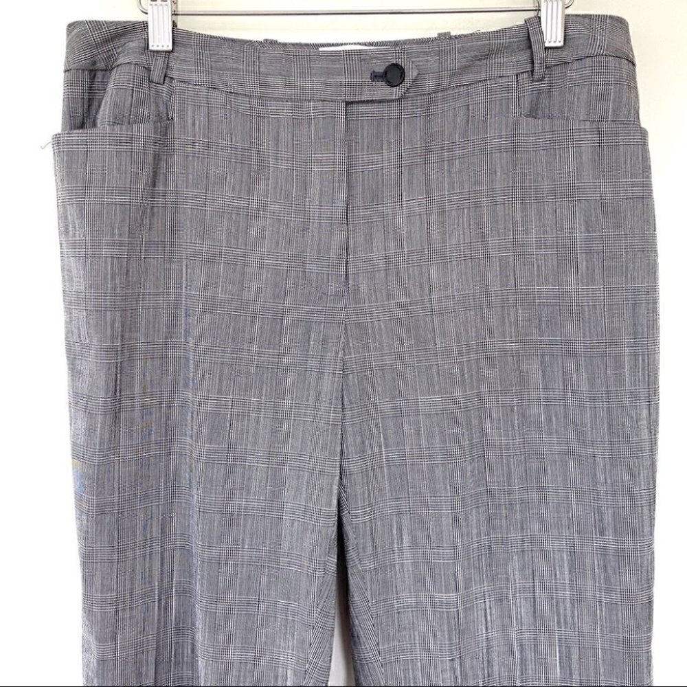 Calvin Klein plaid trousers, modern fit, medium rise, plaid stretch fabric